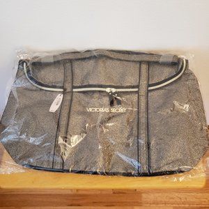 Victoria’s Secret Gold Glitter Weekender Tote Travel Bag